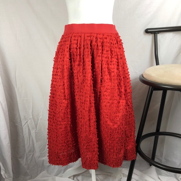 J. Crew Midi Skirt in Cotton Clip Dot sz 4